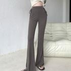 Tie-side High-waist Boot-cut Pants