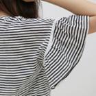 Flare-sleeve Striped T-shirt