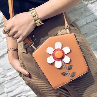 Flower Faux-leather Shoulder Bag