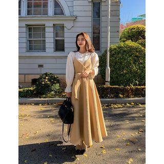 Strappy Tie-waist Maxi Flare Dress