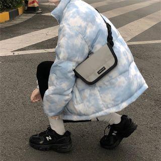Mock-neck Tie-dye Coat As Shown In Figure - One Size