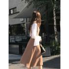 Deep V-neck Beribboned Suspender Dress