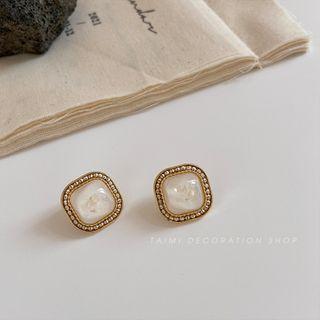 Square Cat Eye Stone Earring