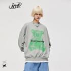 Unisex Bear-print Loose Sweatshirt
