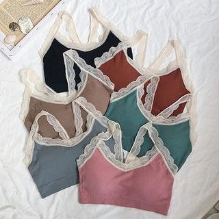 Plain Lace-trim Tube Top