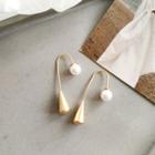 Faux Pearl Water Drop Hoop Earring Stud Earrings - 1 Pair - As Shown In Figure - One Size