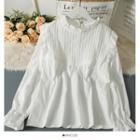 Details Ruffle-trim Loose Blouse White - One Size