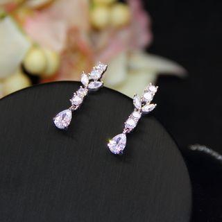 Wedding Set: Rhinestone Pendant Necklace + Earring