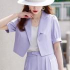 Short-sleeve Blazer / Wide Leg Pants / Camisole Top / Set