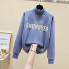 Long-sleeve High-neck Printed Top