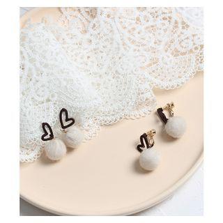 Bobble Drop Earring 1 Pair - Gray - One Size