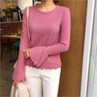 Bell-sleeve Colored Top