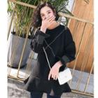 Contrast-trim Peplum Sweatshirt