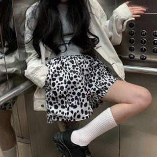 Cow Pattern High Waist Shorts White - One Size