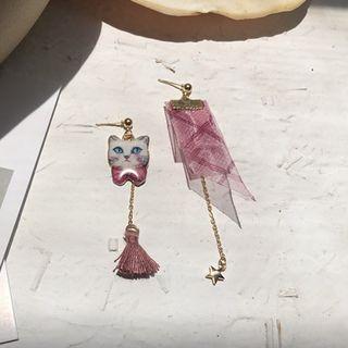Non-matching Cat Drop Earring (various Designs)