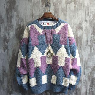 Patterned Sweater / Long-sleeve Shirt / Set