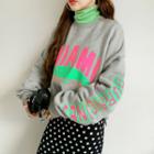 Printed Fleece-lined Boxy Pullover