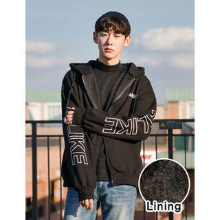 Brushed Fleece-lined Zip-up Hoodie
