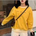 Embroidered Sweatshirt Yellow - One Size