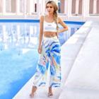 Tie-dyed Cropped Wide Leg Pants