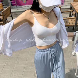 Double-strap Padded Crop Top