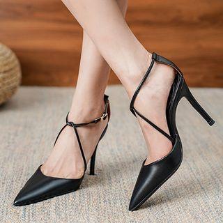 Pointy-toe High-heel Crisscross Sandals