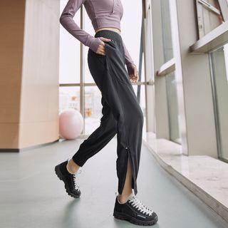 Plain Zip-hem Sweatpants