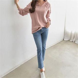 Frill-collar Seam-trim Pullover