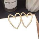 Heart Hoop Earring Gold Silver Earring - One Size