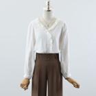 Lace Trim Blouse / Wide Leg Pants