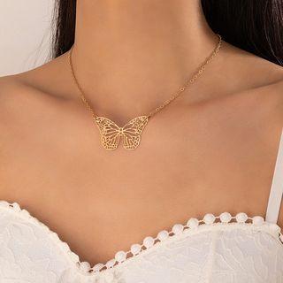 Butterfly Chain Necklace 21966 - Gold - One Size