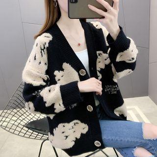 Jacquard V-neck Cardigan