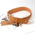 Faux Leather Belt 1pc - Light Brown - One Size