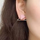 Geometric Alloy Earring 0160 - 1 Pair - Pink - One Size