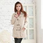 Wool-blend Double-breasted Trench Coat