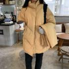Set: Padded Coat + Padded Scarf As Shown In Figure - One Size