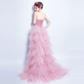 Strapless High Low Evening Dress