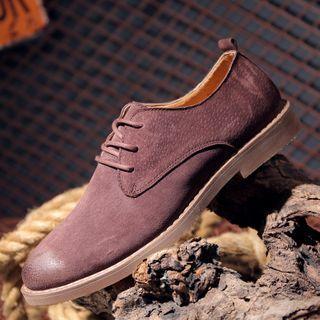 Faux Suede Platform Lace-up Shoes