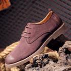 Faux Suede Platform Lace-up Shoes
