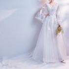 Long-sleeve Lace A-line Wedding Gown
