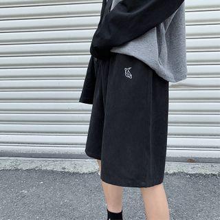 Crescent Embroidered Shorts