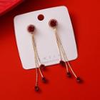 Rose Fringed Earring 1 Pair - Red - One Size