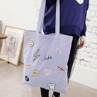 Embroidery Denim Shopper Bag