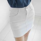 Inset Shorts Zip-front Mini Skirt