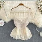 Crochet Knit Lace Panel Camisole