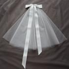 Wedding Bow-accent Veil Natural White - One Size