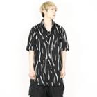 Short-sleeve Pattern-print Long Shirt