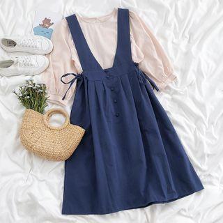 Short-sleeve Plain Top / Plain Jumper Dress