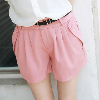 Belted Pleated Shorts