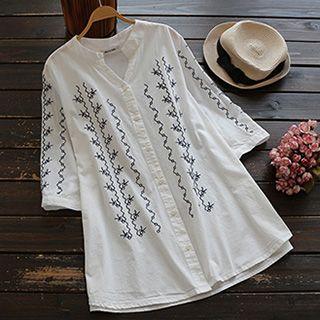 Embroidery Long Blouse